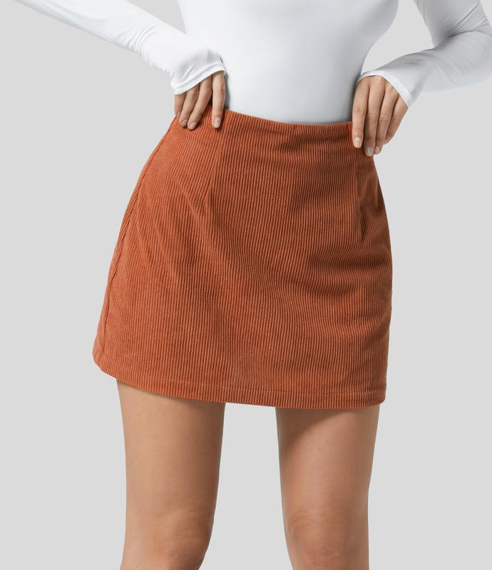 High Waisted Corduroy Skirt